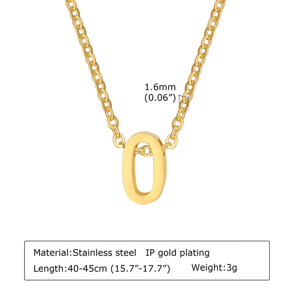 304 Stainless Steel Simple Style Plating Letter Pendant Necklace