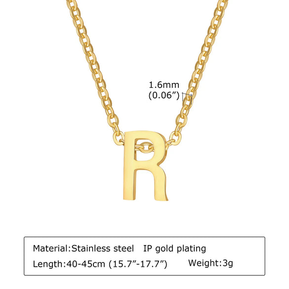 304 Stainless Steel Simple Style Plating Letter Pendant Necklace