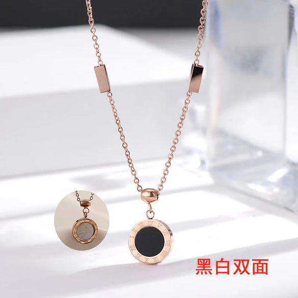 Simple Style Letter Titanium Steel Plating Gold Plated Pendant Necklace