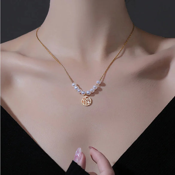 Simple Style Letter Titanium Steel Plating Gold Plated Pendant Necklace