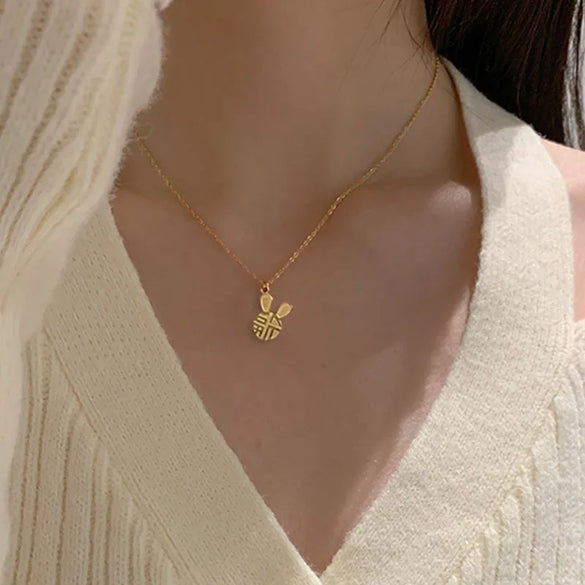 Simple Style Letter Titanium Steel Plating Gold Plated Pendant Necklace