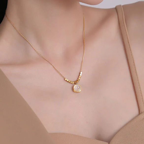 Simple Style Letter Titanium Steel Plating Gold Plated Pendant Necklace