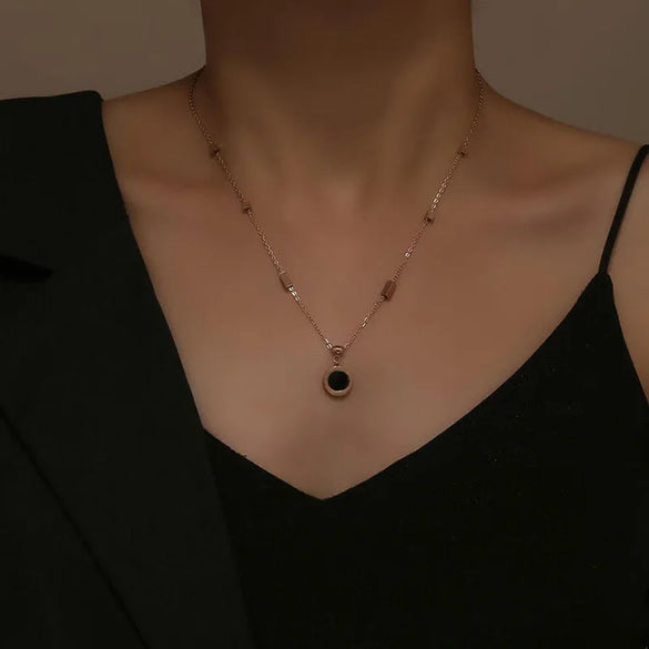 Simple Style Letter Titanium Steel Plating Gold Plated Pendant Necklace