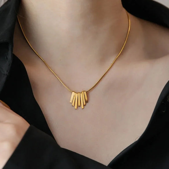 Simple Style Letter Titanium Steel Plating Gold Plated Pendant Necklace