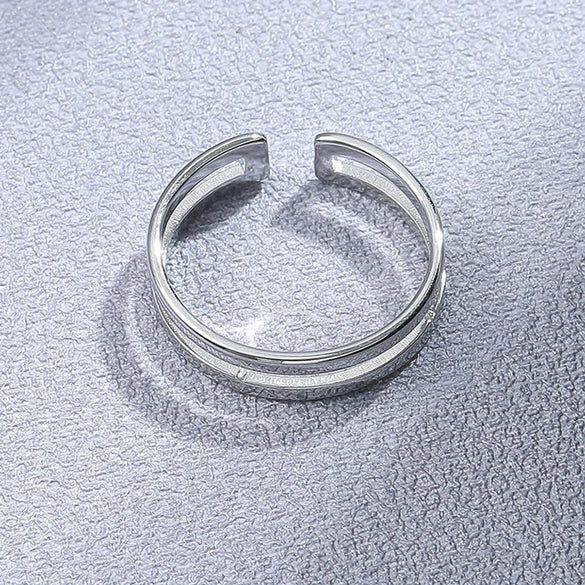 Simple Style Lines Stainless Steel Metal Men'S Open Rings