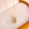 Simple Style Lock Sterling Silver Inlay Zircon Pendant Necklace