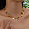 Simple Style Moon Heart Shape Butterfly Alloy Mixed Materials Wholesale Necklace