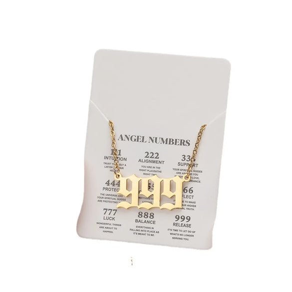 Simple Style Number Stainless Steel Plating Pendant Necklace