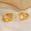 Simple Style Oval Stainless Steel Plating 18k Gold Plated Open Rings