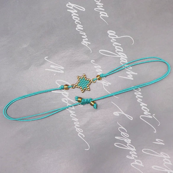 Simple Style Pentagram Glass Handmade Women'S Bracelets