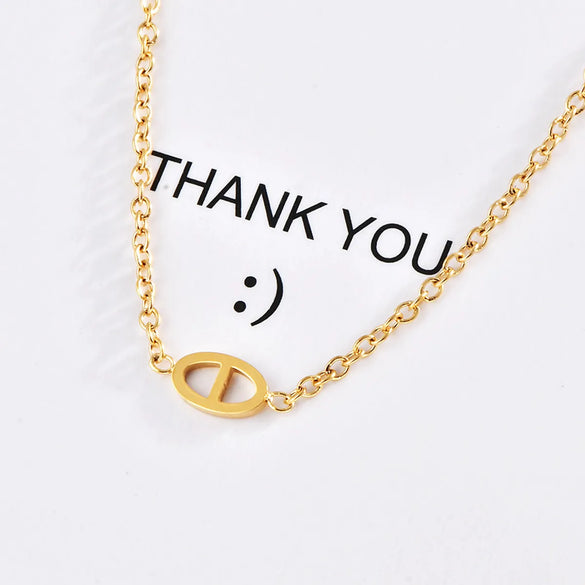 Simple Style Pig Nose Titanium Steel Plating Necklace