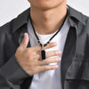 Simple Style Quadrilateral 304 Stainless Steel Arylic Beaded Men'S Pendant Necklace