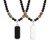 Simple Style Quadrilateral 304 Stainless Steel Arylic Beaded Men'S Pendant Necklace
