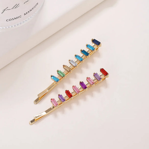 Women'S Simple Style Rectangle Metal Plating Inlay Rhinestones Hair Clip