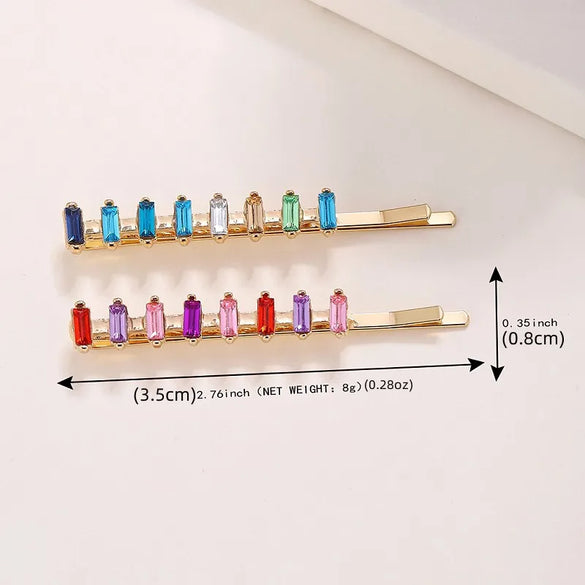 Women'S Simple Style Rectangle Metal Plating Inlay Rhinestones Hair Clip