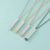 Wholesale Jewelry Simple Style Customization Laser Engraving Rectangle Stainless Steel Plating Pendant Necklace
