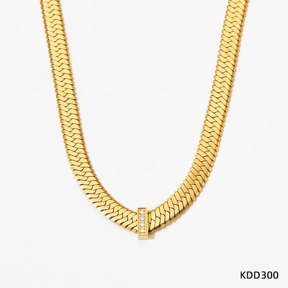 Simple Style Rhombus Stainless Steel Titanium Steel Plating Gold Plated Necklace