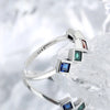 Simple Style Rhombus Sterling Silver Inlay Zircon Open Rings