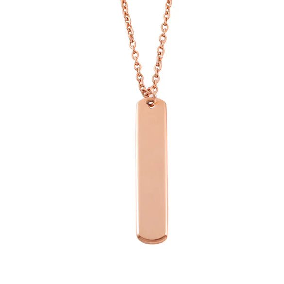 Wholesale Jewelry Simple Style Roman Style Commute Geometric Customization Laser Engraving Stainless Steel 18K Gold Plated Pendant Necklace