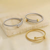 Simple Style Round 304 Stainless Steel 18K Gold Plated Bangle In Bulk