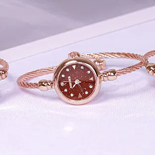 Simple Style Round Buckle Quartz Women'S Watches