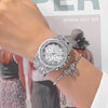 Simple Style Round Horseshoe Buckle Quartz Women'S Watches