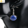 Simple Style Round Natural Stone And Copper Accessories Women's Earrings