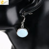 Simple Style Round Natural Stone And Copper Accessories Women's Earrings