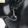 Simple Style Round Natural Stone And Copper Accessories Women's Earrings