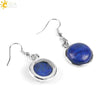 Simple Style Round Natural Stone And Copper Accessories Women's Earrings
