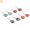 Simple Style Round Natural Stone And Copper Accessories Women's Earrings