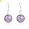 Simple Style Round Natural Stone And Copper Accessories Women's Earrings