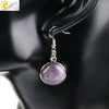 Simple Style Round Natural Stone And Copper Accessories Women's Earrings