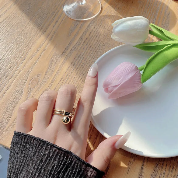 Simple Style Round Sterling Silver Open Rings In Bulk