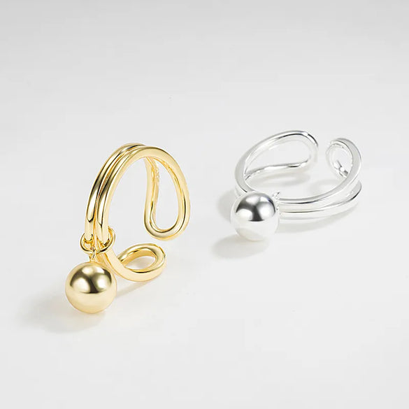 Simple Style Round Sterling Silver Open Rings In Bulk