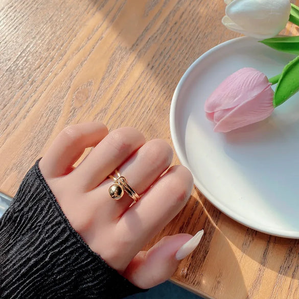 Simple Style Round Sterling Silver Open Rings In Bulk