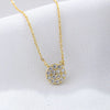 Simple Style Round Sterling Silver Plating Inlay Zircon 14k Gold Plated Rhodium Plated Pendant Necklace