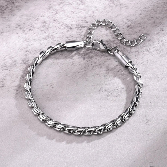 Simple Style S Shape Twist 201 Stainless Steel Men'S Bracelets