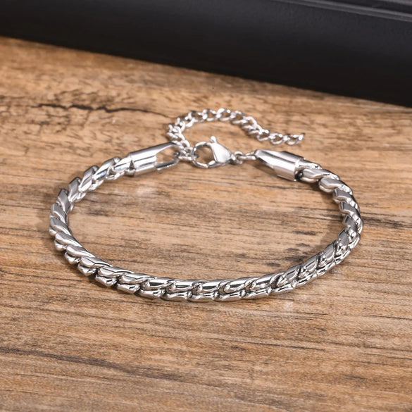 Simple Style S Shape Twist 201 Stainless Steel Men'S Bracelets