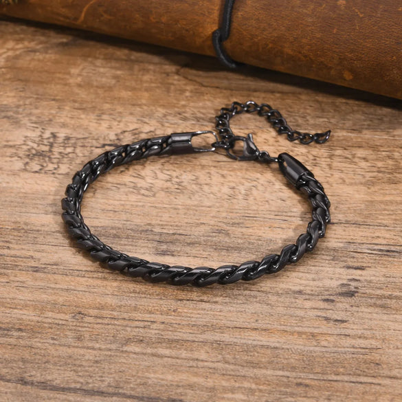 Simple Style S Shape Twist 201 Stainless Steel Men'S Bracelets
