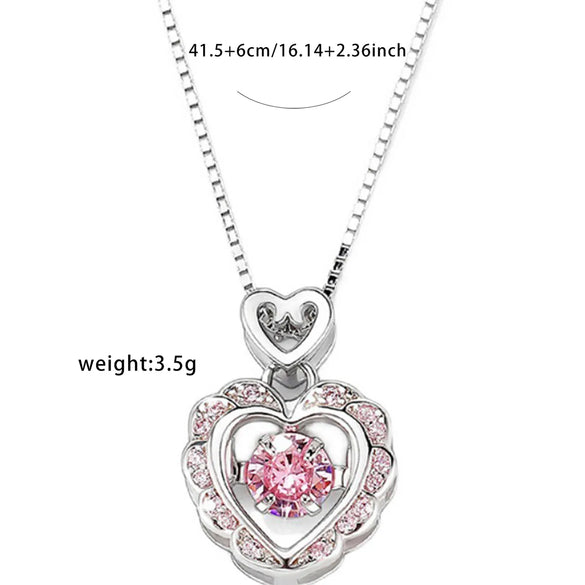 Simple Style Shiny Heart Shape Copper Zircon Pendant Necklace In Bulk