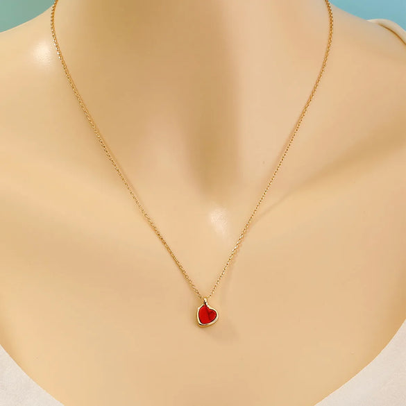 Simple Style Shiny Heart Shape Copper Zircon Pendant Necklace In Bulk