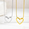 304 Stainless Steel Simple Style Shiny Polishing Plating Heart Shape Pendant Necklace