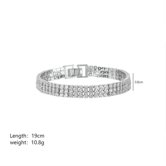 Simple Style Shiny Round Solid Color Copper Plating Inlay Zircon 18k Gold Plated Bracelets