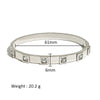 Simple Style Shiny Solid Color 316L Stainless Steel  18K Gold Plated Zircon Bangle In Bulk