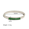 Simple Style Shiny Solid Color 316L Stainless Steel  18K Gold Plated Zircon Bangle In Bulk