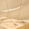 Simple Style Shiny Solid Color Stainless Steel Polishing Plating 18k Gold Plated Pendant Necklace
