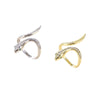 Simple Style Snake Copper Inlay Zircon Open Rings
