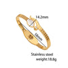 Simple Style Snake Titanium Steel Rhinestones Bangle