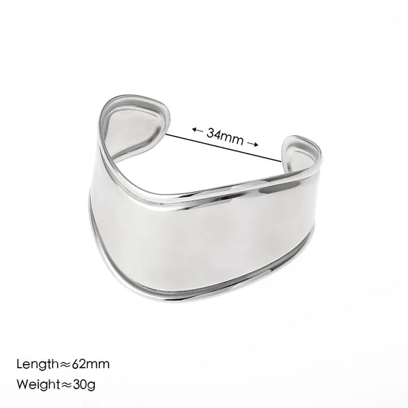 Simple Style Solid Color 304 Stainless Steel 18K Gold Plated Bangle In Bulk